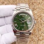Replica Rolex Day Date Olive Green Dial 40 Stainless Steel Watch